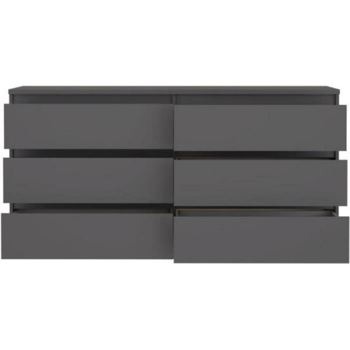 MARKET24 Commode - CHELSEA - 6 tiroirs - Anthracite - 154 x 42,2 x 79,9 cm