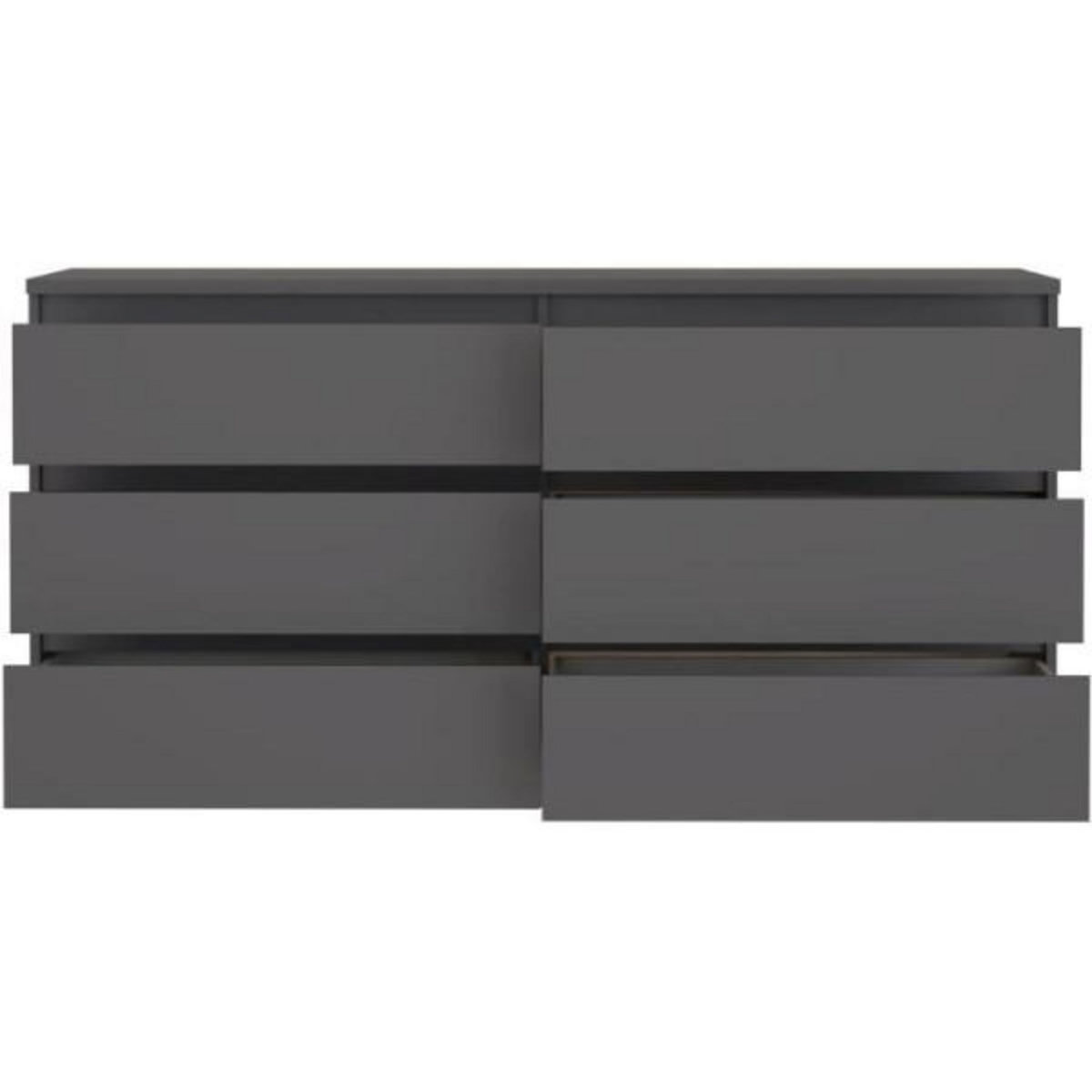 MARKET24 Commode - CHELSEA - 6 tiroirs - Anthracite - 154 x 42,2 x 79,9 cm