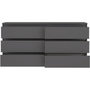 Voir la diapositive 4 : MARKET24 Commode - CHELSEA - 6 tiroirs - Anthracite - 154 x 42,2 x 79,9 cm