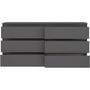 Voir la diapositive 4 : MARKET24 Commode - CHELSEA - 6 tiroirs - Anthracite - 154 x 42,2 x 79,9 cm
