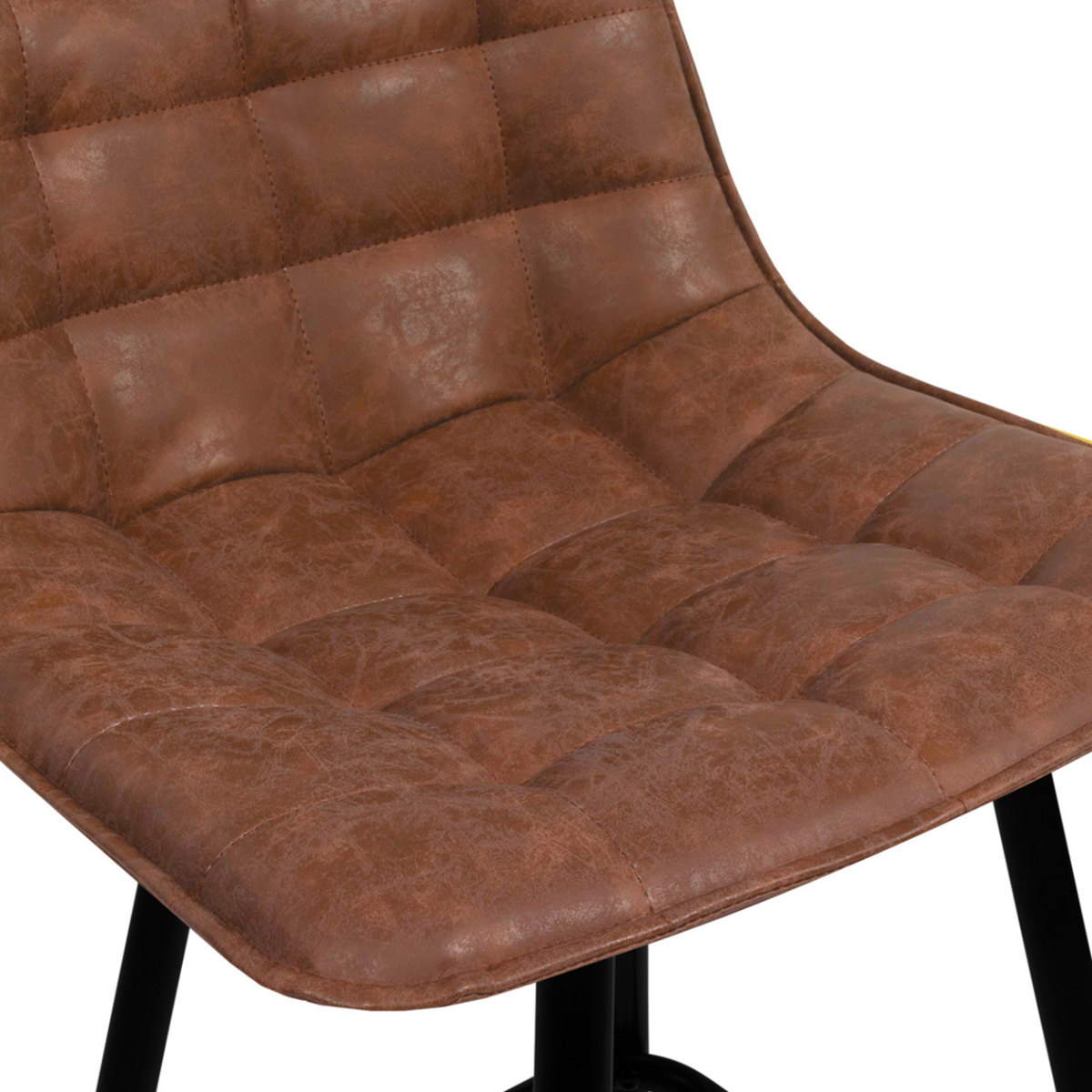 ID MARKET Lot de 4 tabourets de bar MADY marron vintage