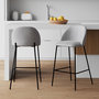Voir la diapositive 2 : Rendez vous déco Lot de 2 chaises pour îlot central 66 cm en tissu chiné gris clair-Karl