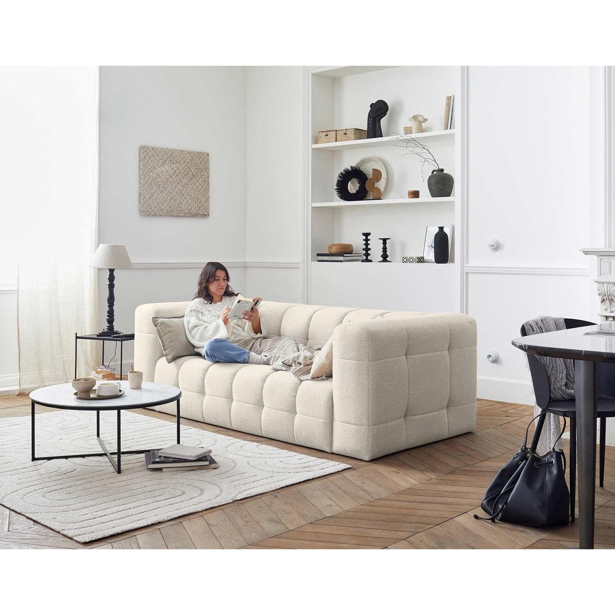 LISA DESIGN Suzano - canapé 3 places - en tissu