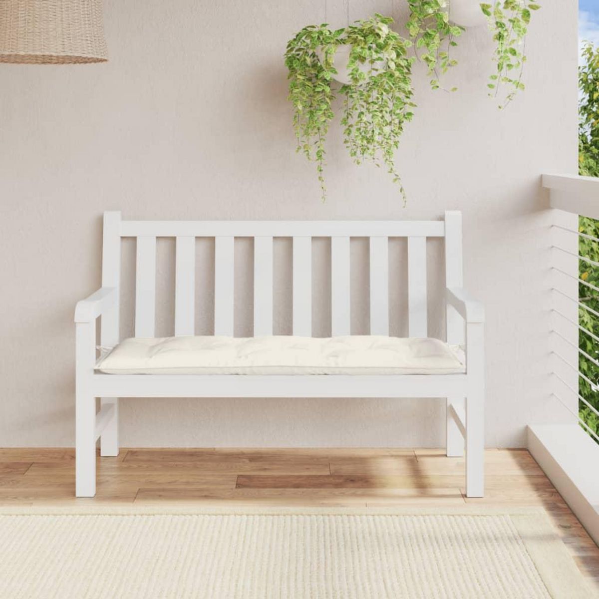VIDAXL Coussin de banc de jardin creme melange 120x50x7 cm tissu