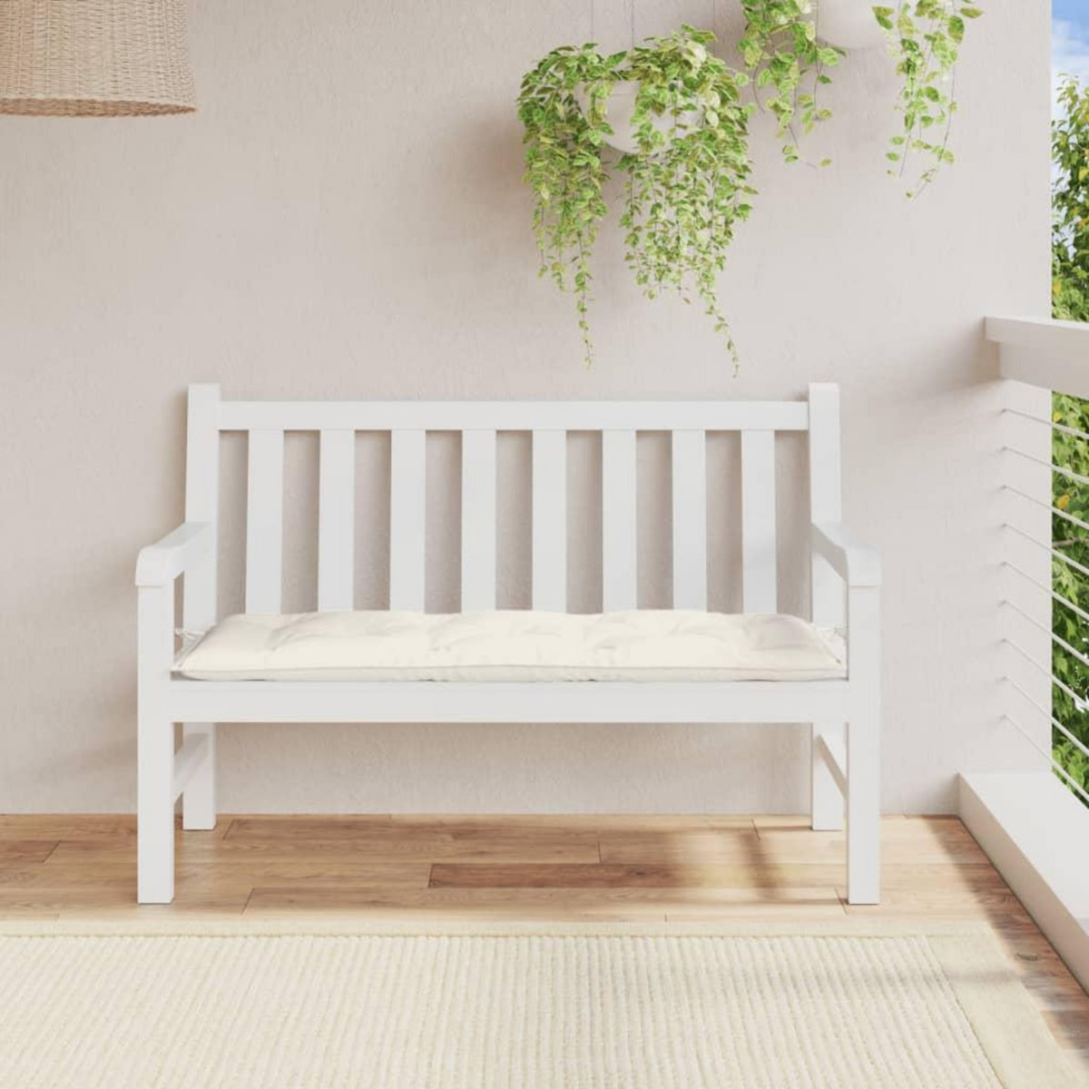 VIDAXL Coussin de banc de jardin creme melange 120x50x7 cm tissu