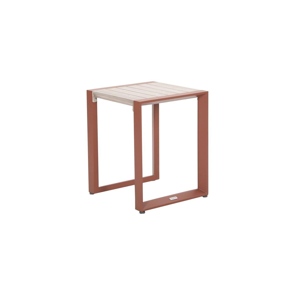 HESPERIDE Table d'appoint de jardin carré en aluminium ALLURE - Acajou