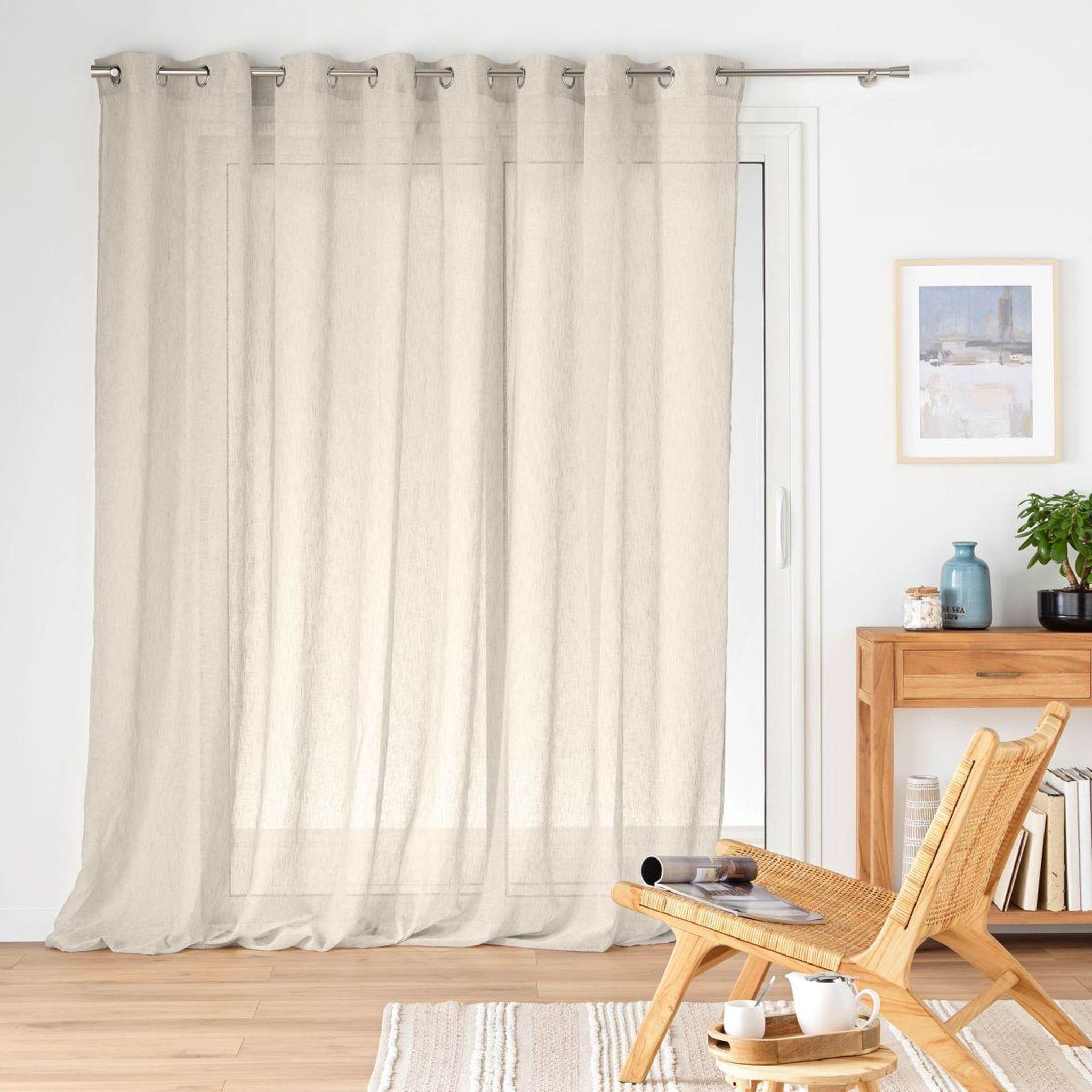 Voir la diapositive 4 : Douceur d'Intérieur Rideau voilage à œillets  carlin  300x240cm lin