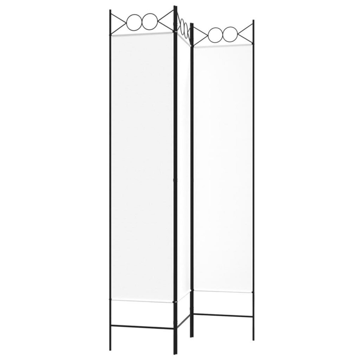 VIDAXL Cloison de separation 3 panneaux Blanc 120x200 cm Tissu