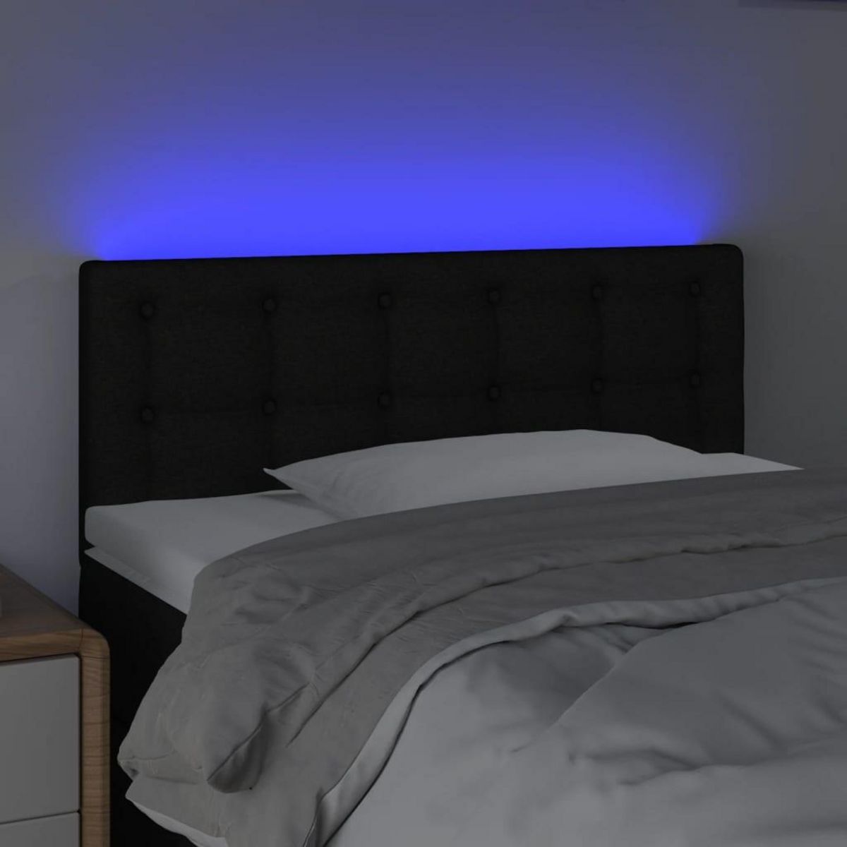 VIDAXL Tete de lit a LED Noir 90x5x78/88 cm Tissu