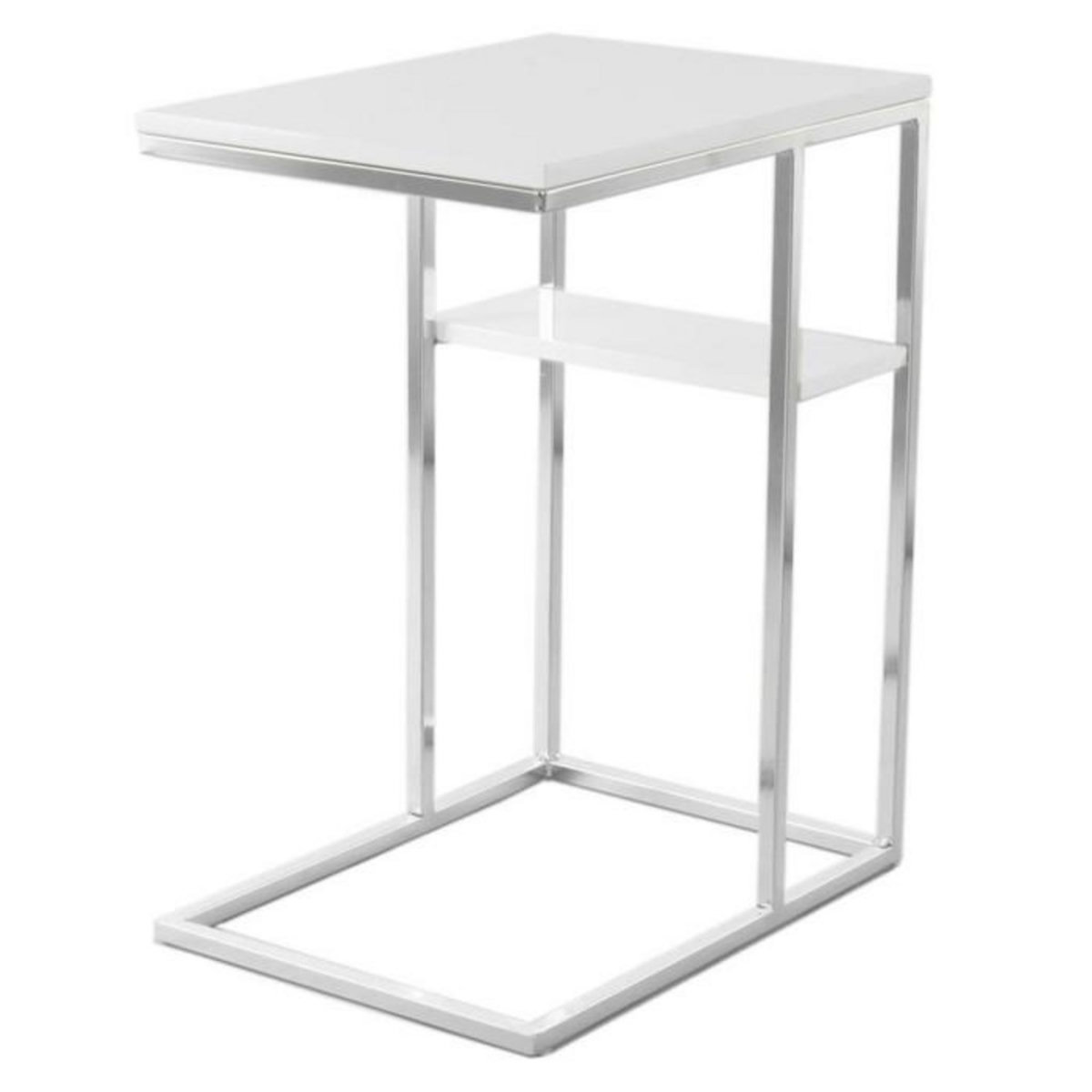 Paris Prix Table d'Appoint Design  Maud  60cm Blanc & Argent