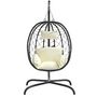 Voir la diapositive 3 : VIDAXL Chaise suspendue en forme d'œuf avec coussin blanc creme