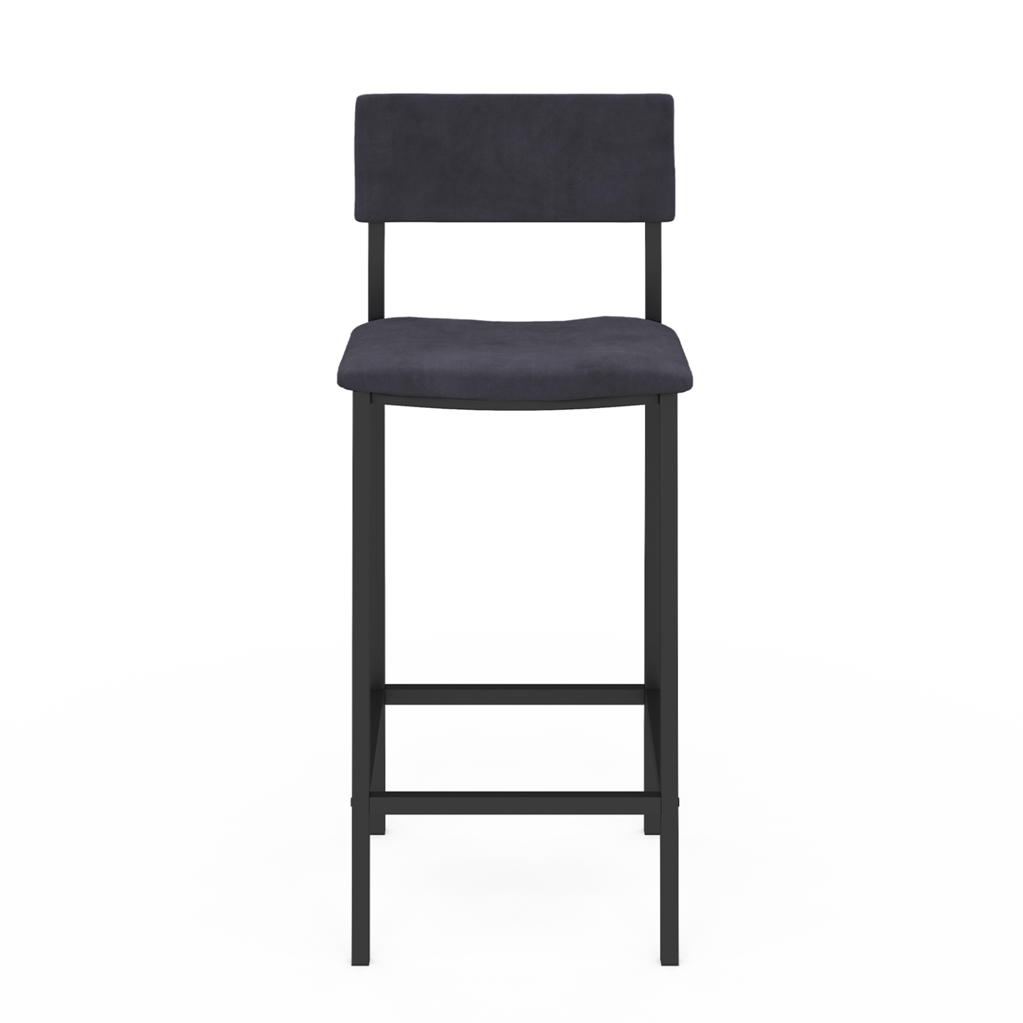 Voir la diapositive 3 : ID MARKET Lot de 4 tabourets de bar aubin avec dossier chaise de cuisine velours gris anthracite