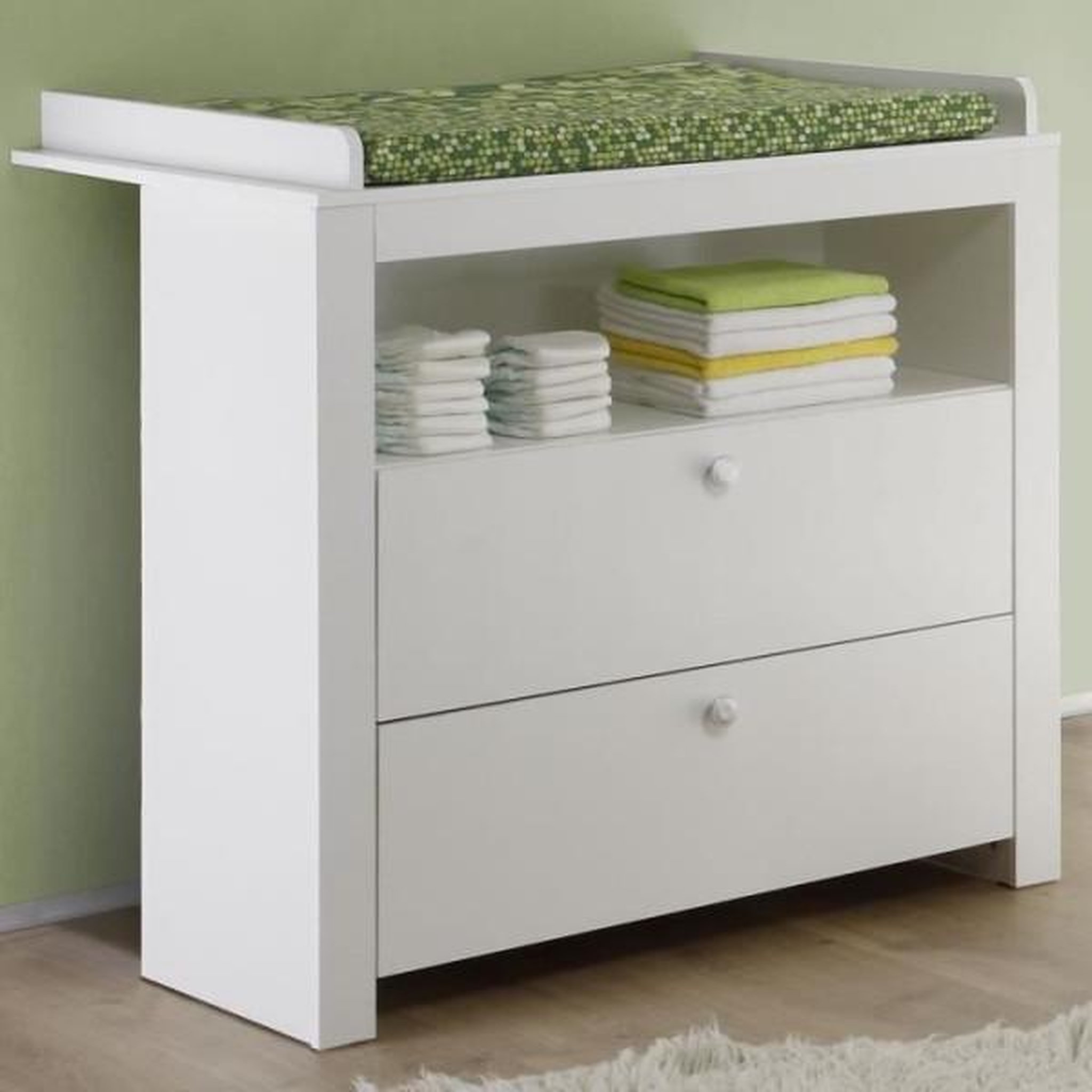 Voir la diapositive 3 : Trendteam Chambre bébé Trio : Lit 70 x 140 cm + Commode a langer + Armoire OLIVIA - Blanc - TREND TEAM