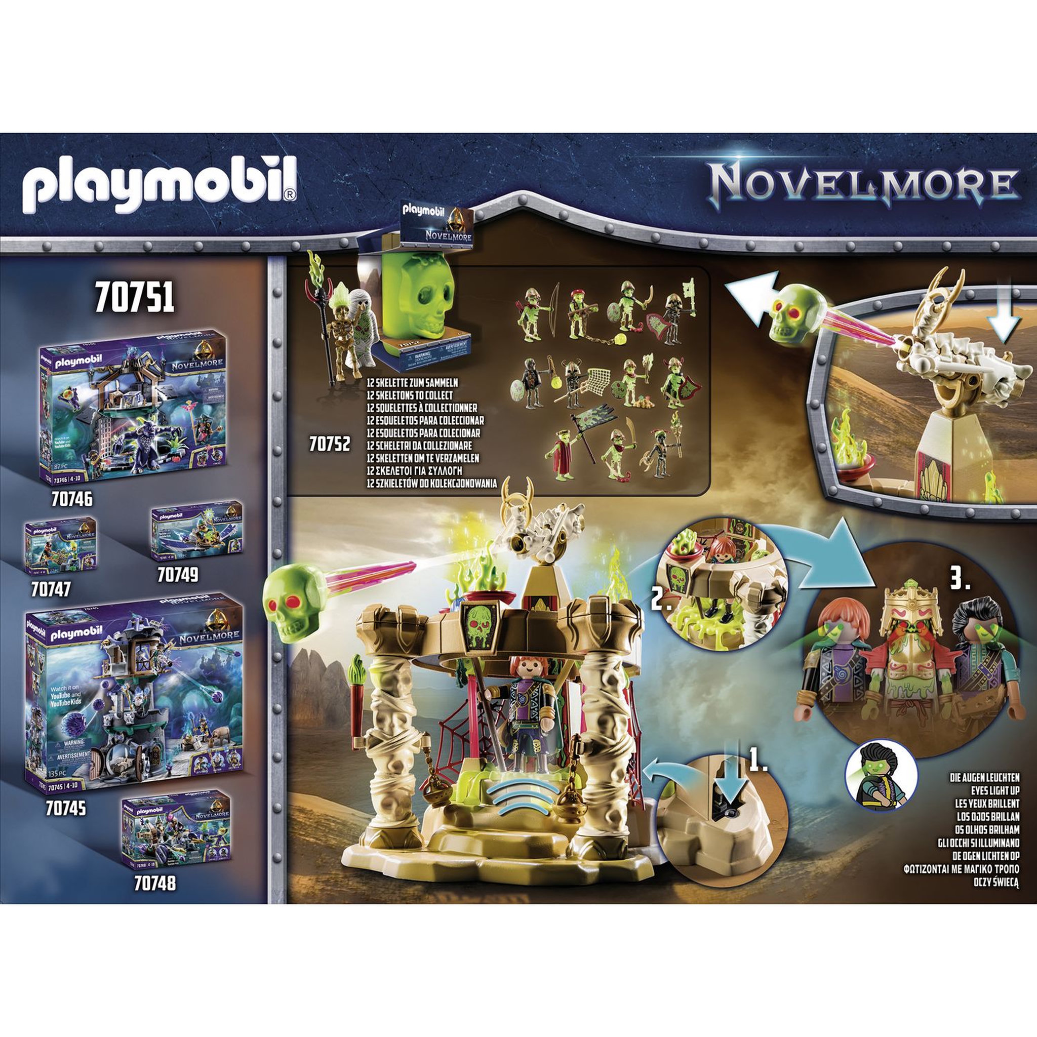 Voir la diapositive 2 : PLAYMOBIL 70751 Noverlmore - Sables de Sal'ahari - Temple des Squelettes