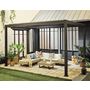 Voir la diapositive 4 : BEST MOBILIER Cherry - pergola bioclimatique - aluminium - 4x3m - gris anthracite