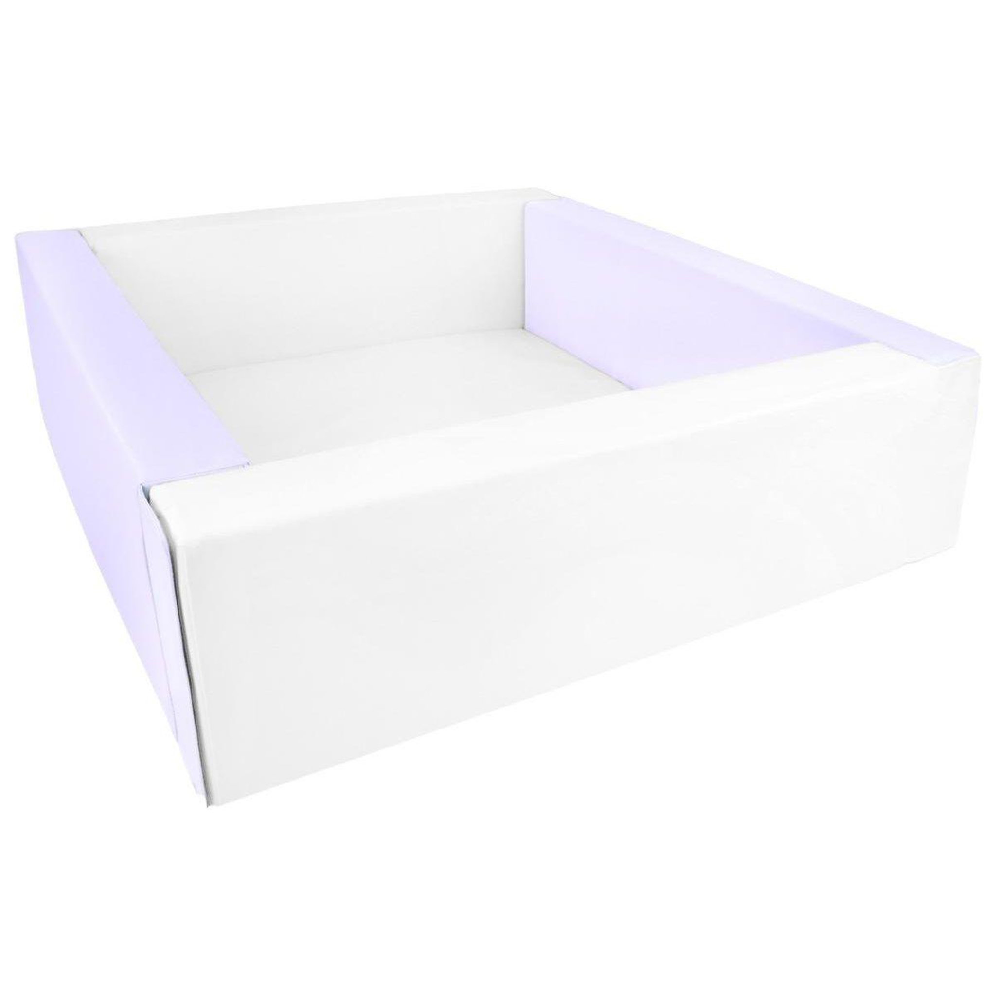 VELINDA Piscine à balles carrée en cuir artificiel, sans balles — blanc, lilas