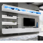 Paris Prix Meuble TV Mural Design  Fly VII  320cm Blanc