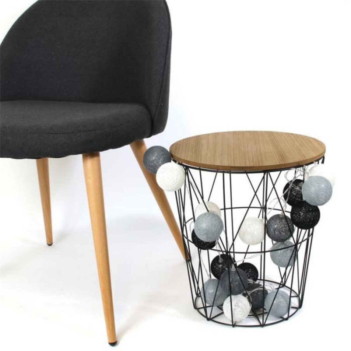 Paris Prix Guirlande Lumineuse à Led  20 Boules  372cm Noir