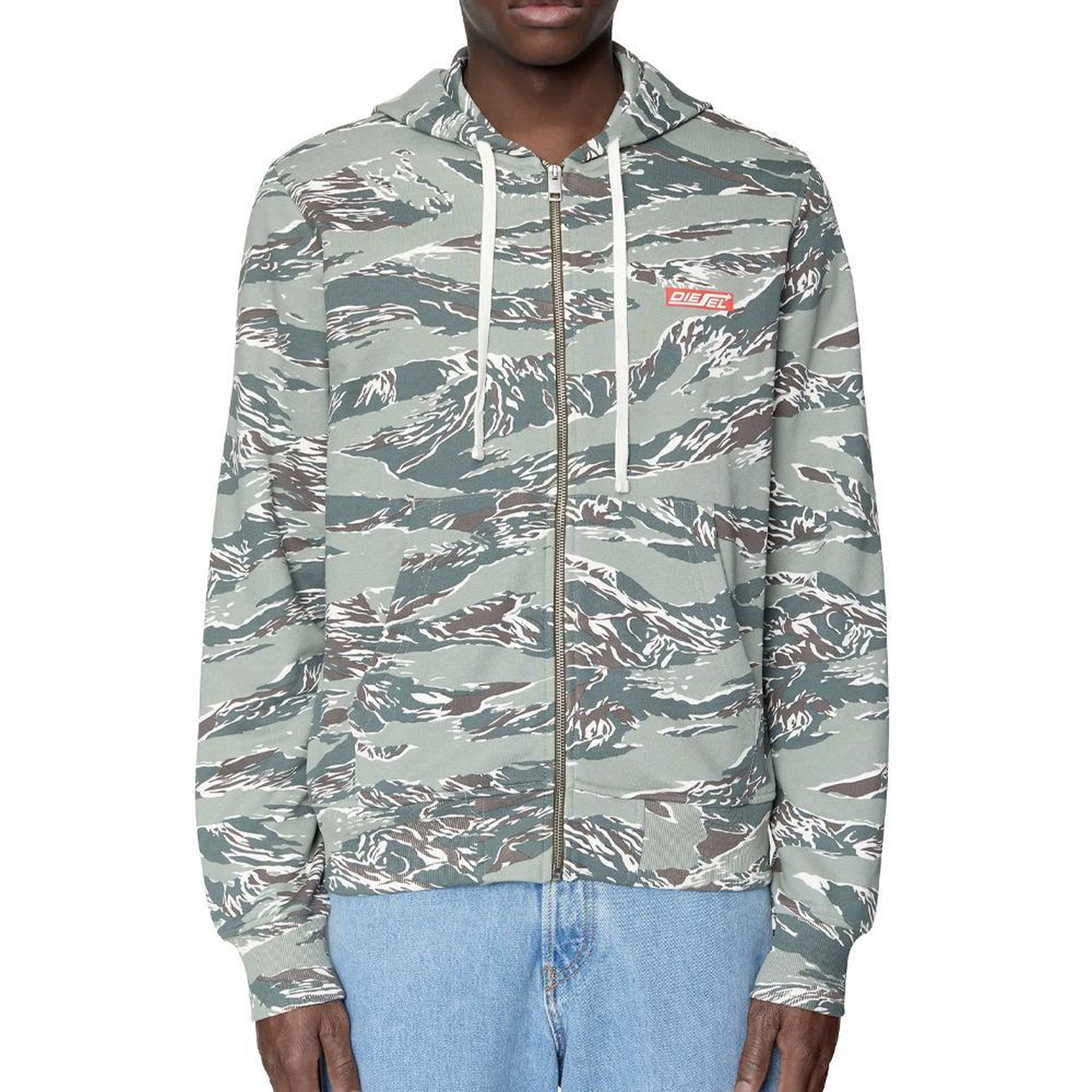 DIESEL Sweat Zippé  à Motifs Homme Diesel A06855. Coloris disponibles : Vert