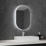 Voir la diapositive 2 : KLEANKIN Miroir ovale mural lumineux LED de salle de bain - 81 x 51 cm - avec 3 couleurs, luminosité réglable interrupteur tactile système antibuée transparent