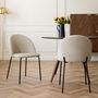 Voir la diapositive 2 : Rendez vous déco Lot de 2 chaises en tissu bouclette beige - Karl