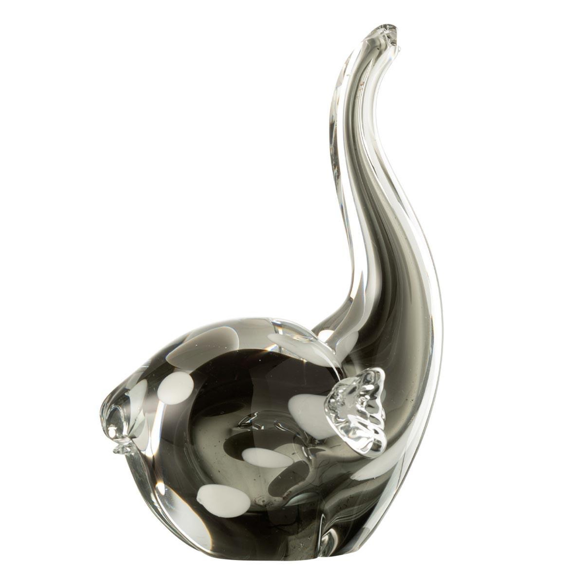 J-LINE Statuette éléphant en verre  gavin  24cm noir