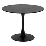 ATMOSPHERA Table à manger ronde en bois pour 4 personnes ELIAS - Noir