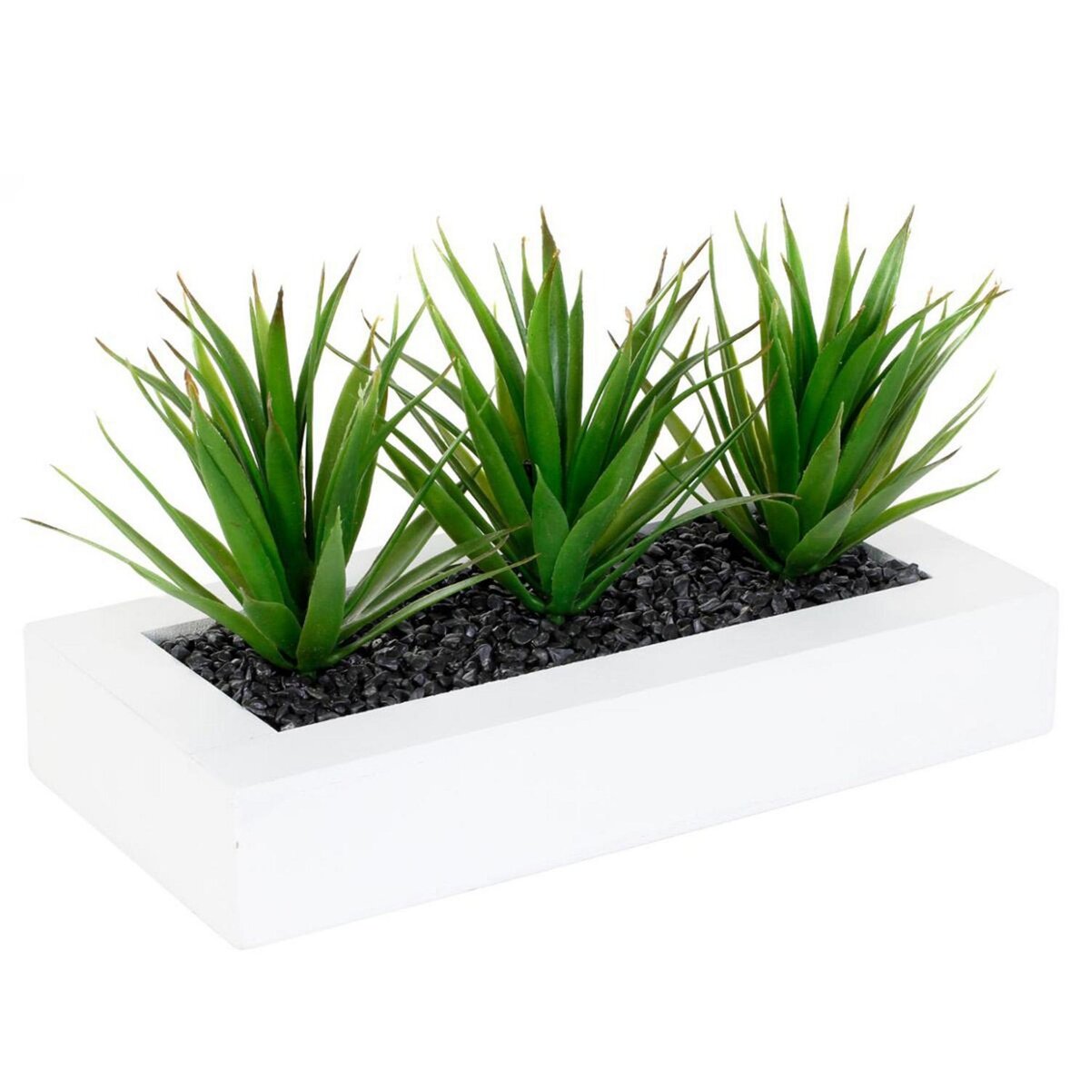 ATMOSPHERA Centre de table 3 Aloe vera artificielles - H. 17 cm