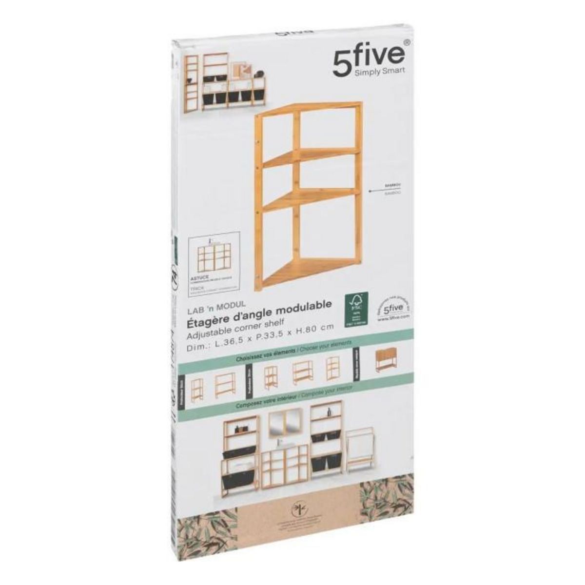 FIVE Étagère d'Angle Salle de Bain  Modu'Lab  80cm Beige