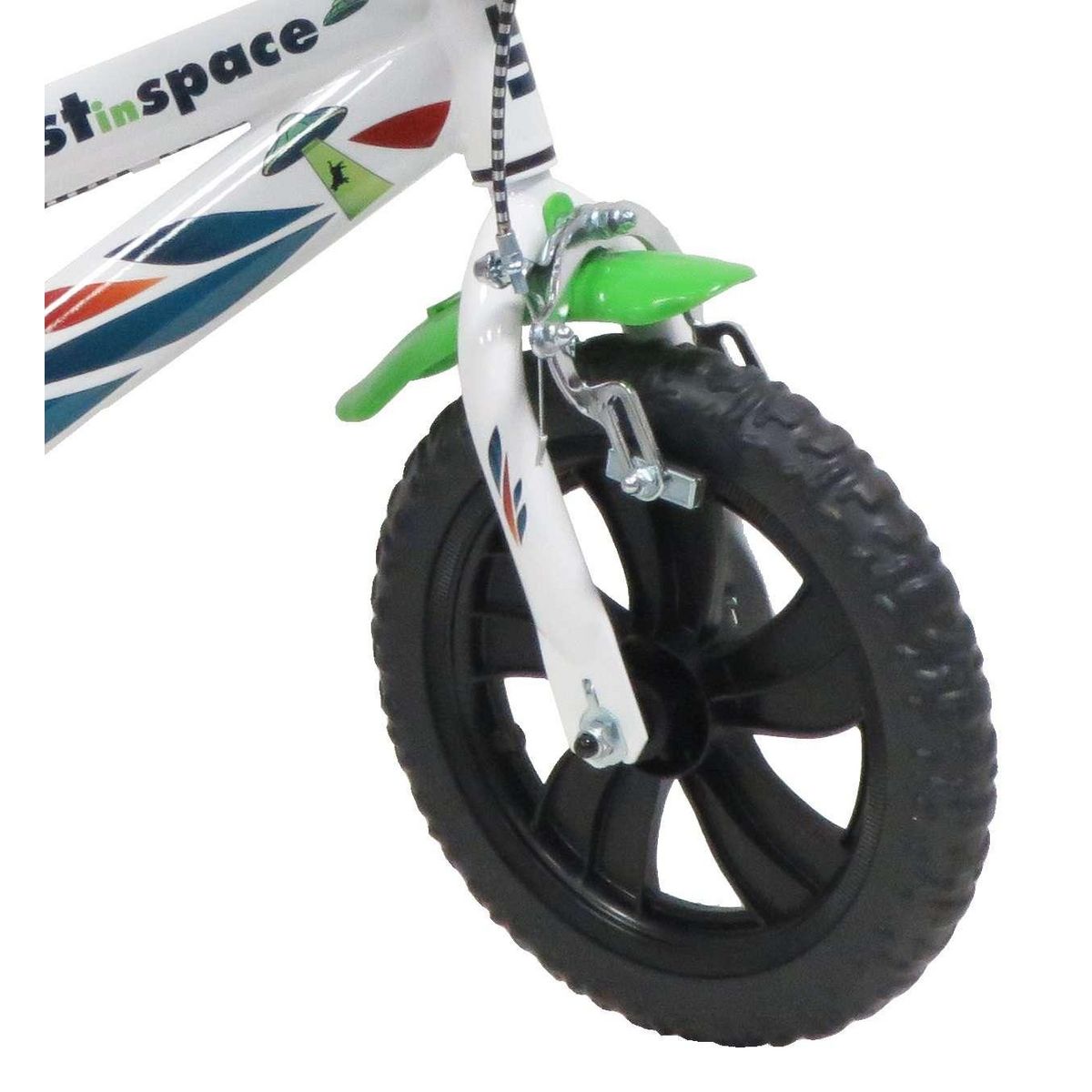 Vélo enfant - Modèle 12'' Garçon pour enfant de 85 à 100 cm avec stabilisateurs - Plaque décorative avant - Bidon arrière - 1 frein et roues à bâtons