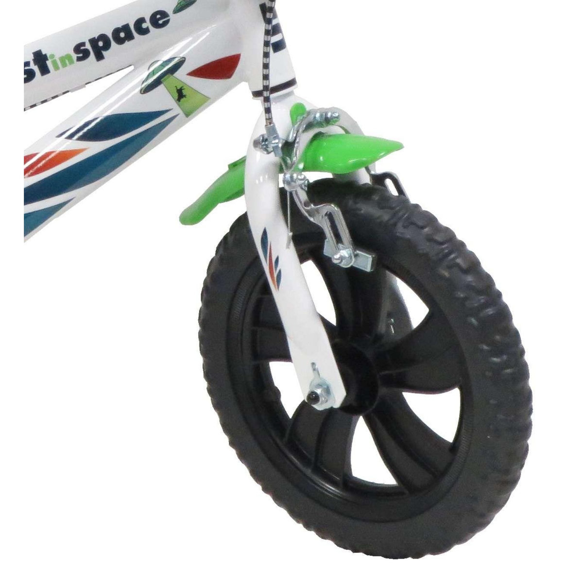 Vélo enfant - Modèle 12'' Garçon pour enfant de 85 à 100 cm avec stabilisateurs - Plaque décorative avant - Bidon arrière - 1 frein et roues à bâtons