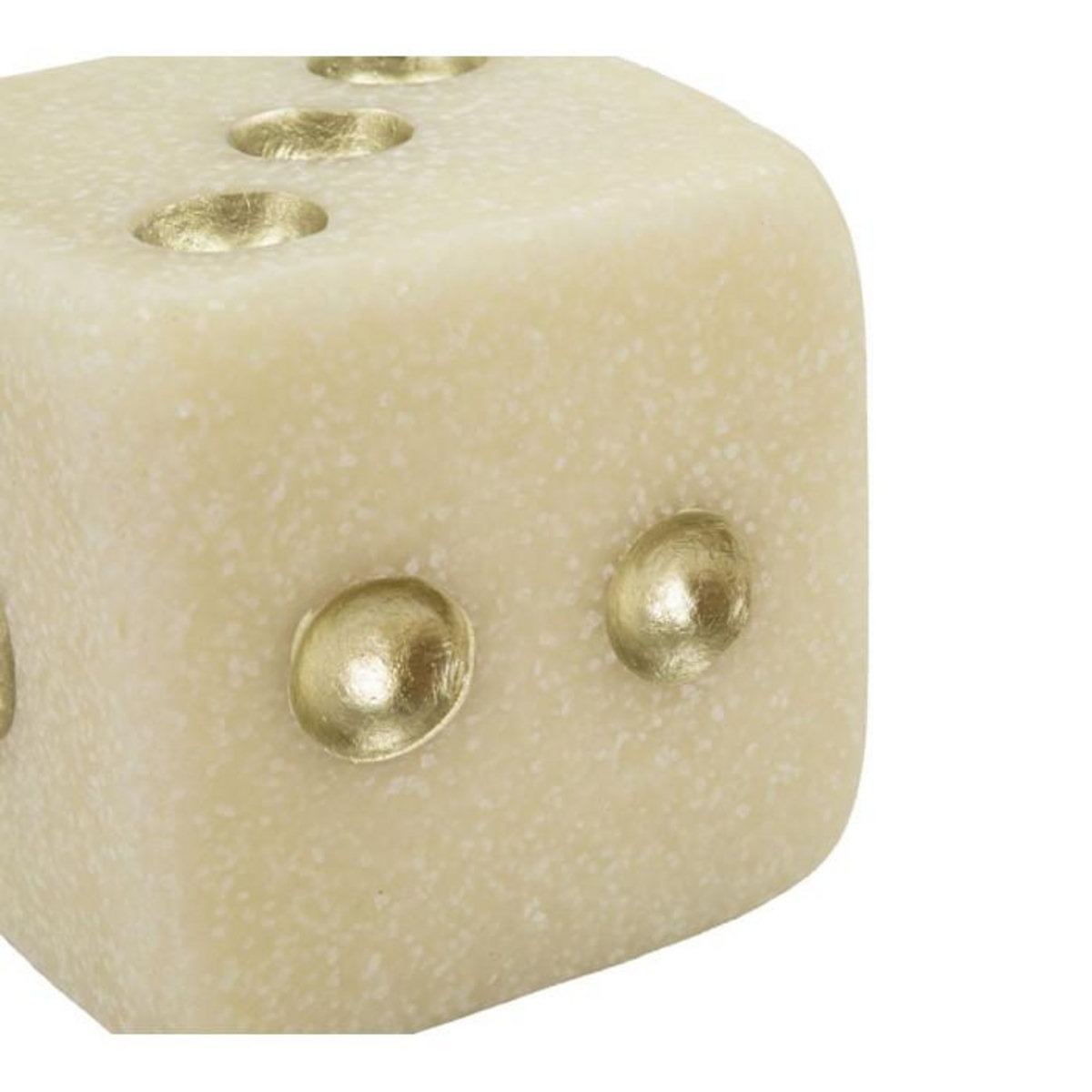 Paris Prix Dé Déco en Résine  Quarzy  8cm Blanc & Or