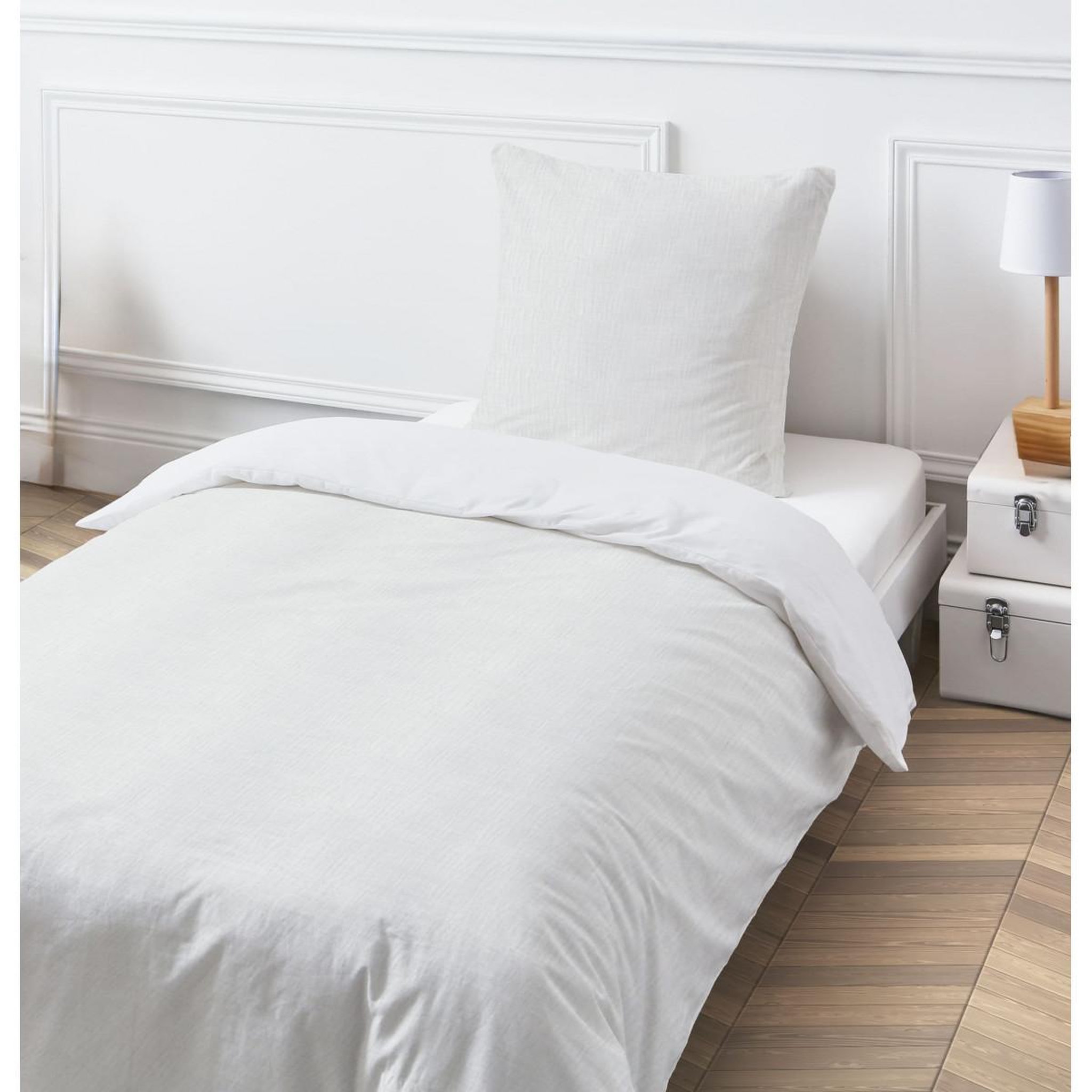 Voir la diapositive 1 : FUTURE HOME Parure de lit simple en gaze de coton
