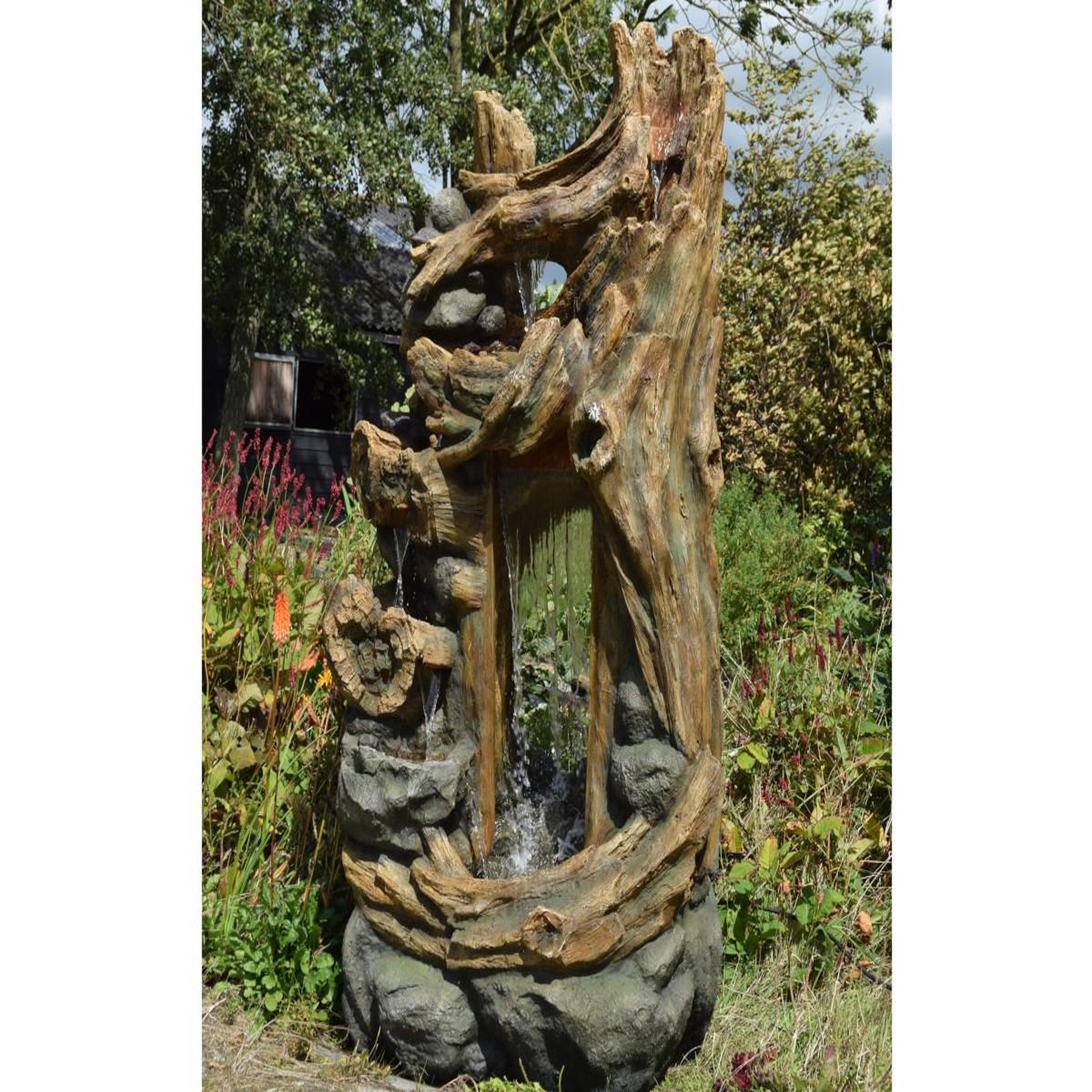 Ubbink Fontaine de jardin Kalloni vieux troncs d'arbre avec éclairage LED - Ubbink