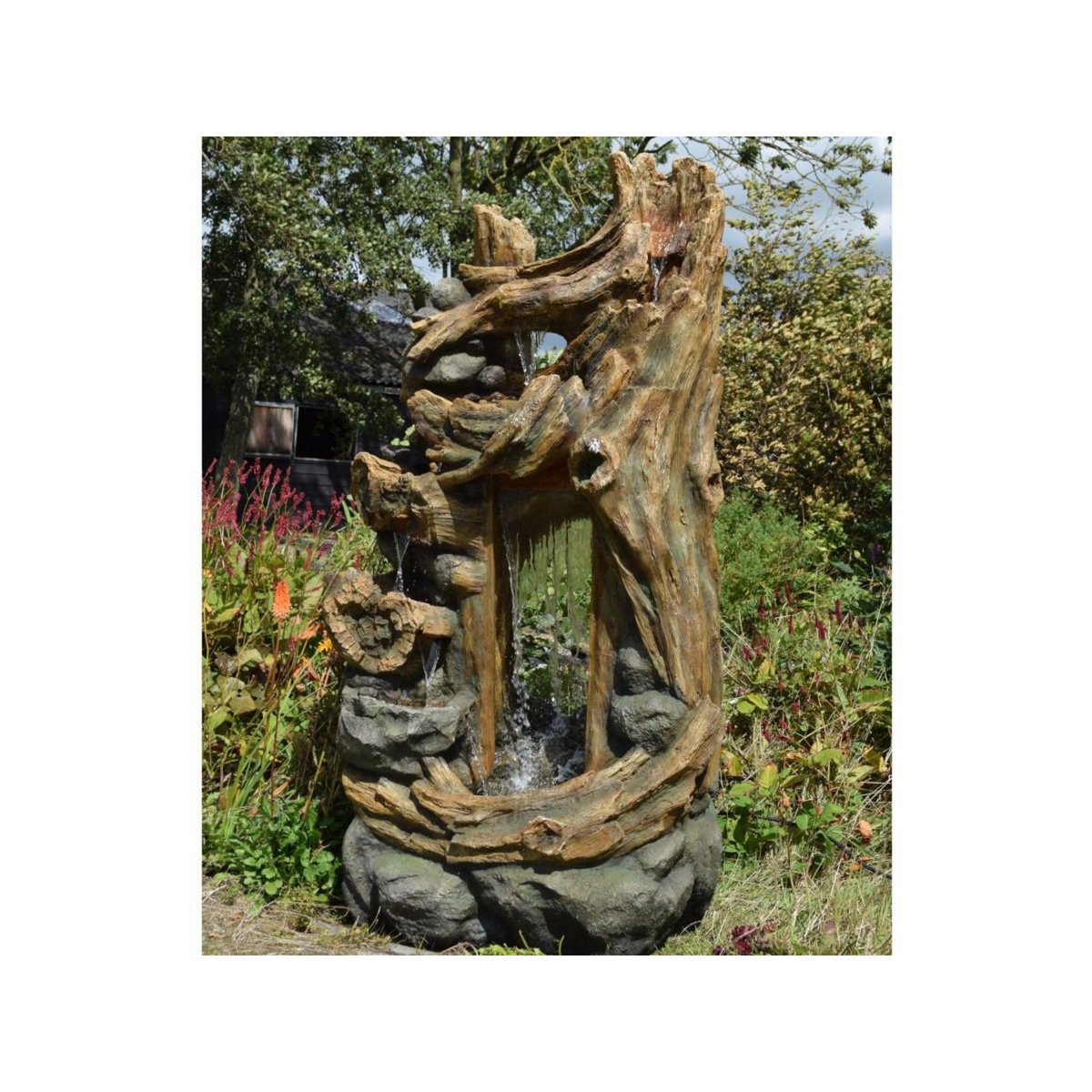 Ubbink Fontaine de jardin Kalloni vieux troncs d'arbre avec éclairage LED - Ubbink