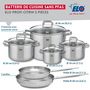Voir la diapositive 2 : ELO Ensemble de 2 Poêles de cuisson 24 et 28 cm et 4 faitouts 14, 16, 20 et 26 cm Elo Profi Citrin