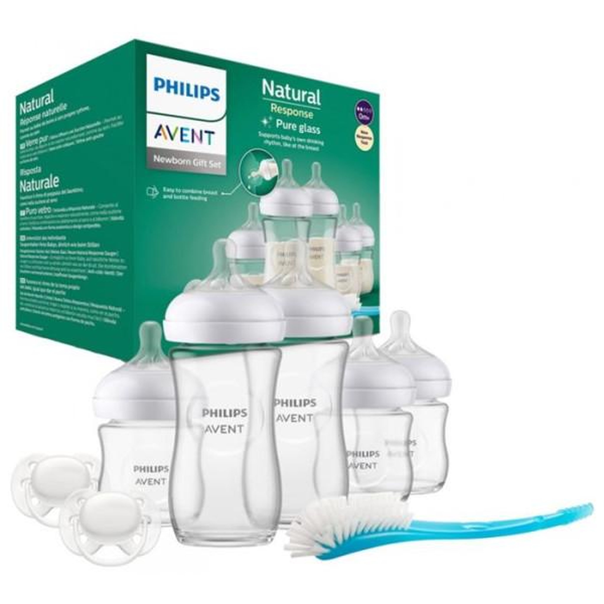 PHILIPS AVENT Coffret de naissance biberon verre natural - philips avent - kit nouveau-né - 240 ml - mixte
