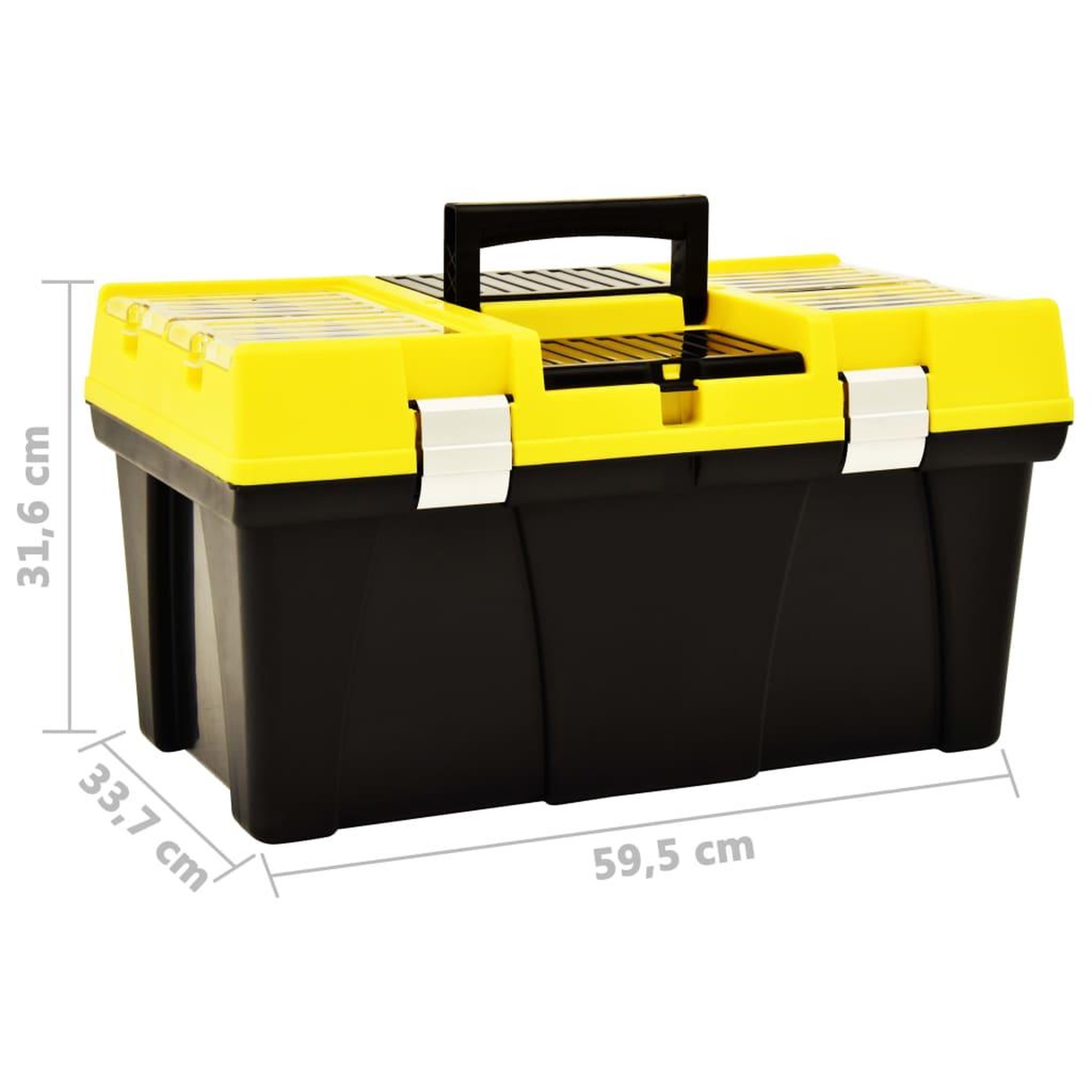 Voir la diapositive 6 : VIDAXL Boîte a outils plastique 595x337x316 mm jaune