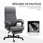Voir la diapositive 4 : VINSETTO Chaise de bureau manager ergonomique inclinable réglable repose-pied rétractable tissu gris