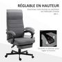 Voir la diapositive 4 : VINSETTO Chaise de bureau manager ergonomique inclinable réglable repose-pied rétractable tissu gris