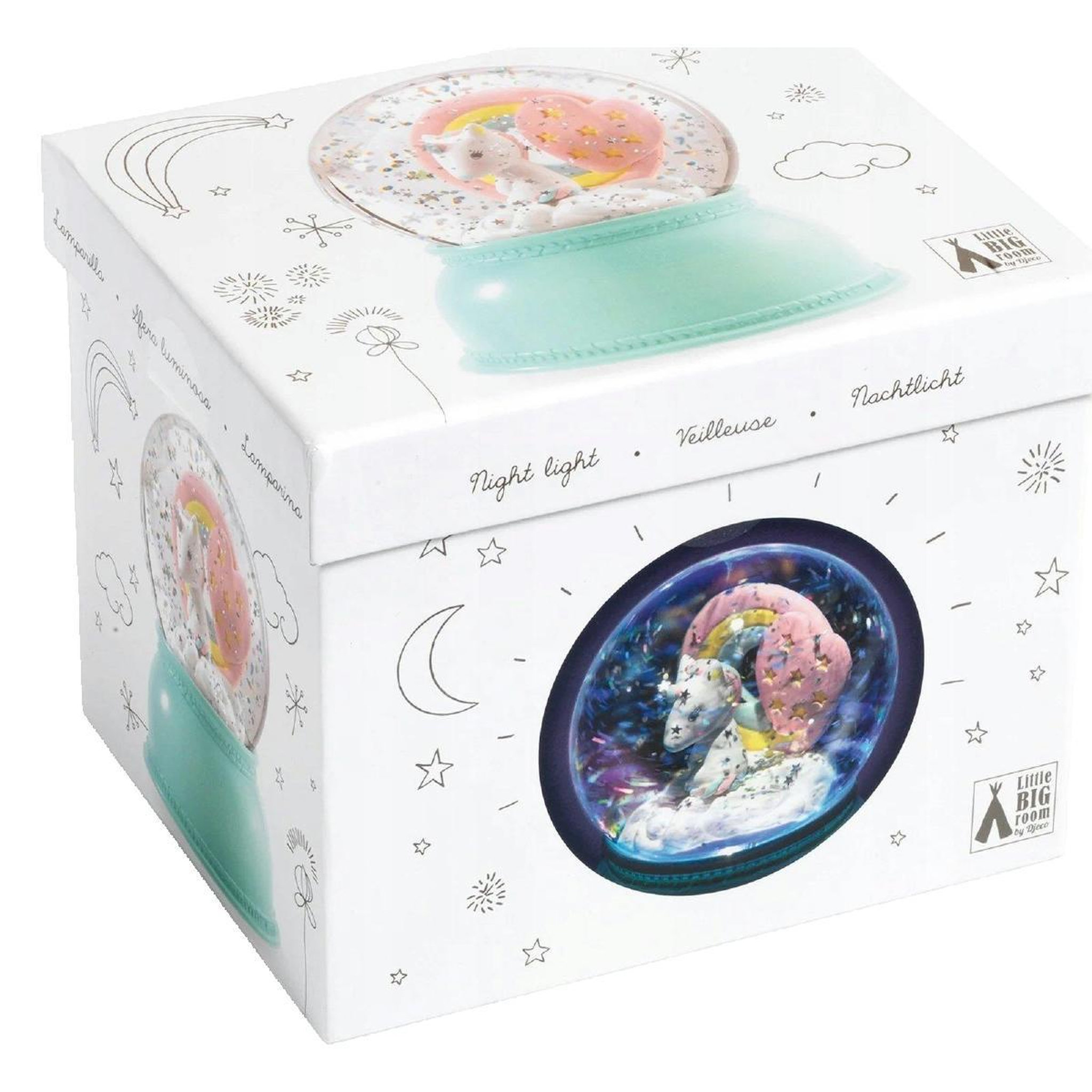 Voir la diapositive 2 : Djeco Veilleuse Djeco Licorne bleu clair