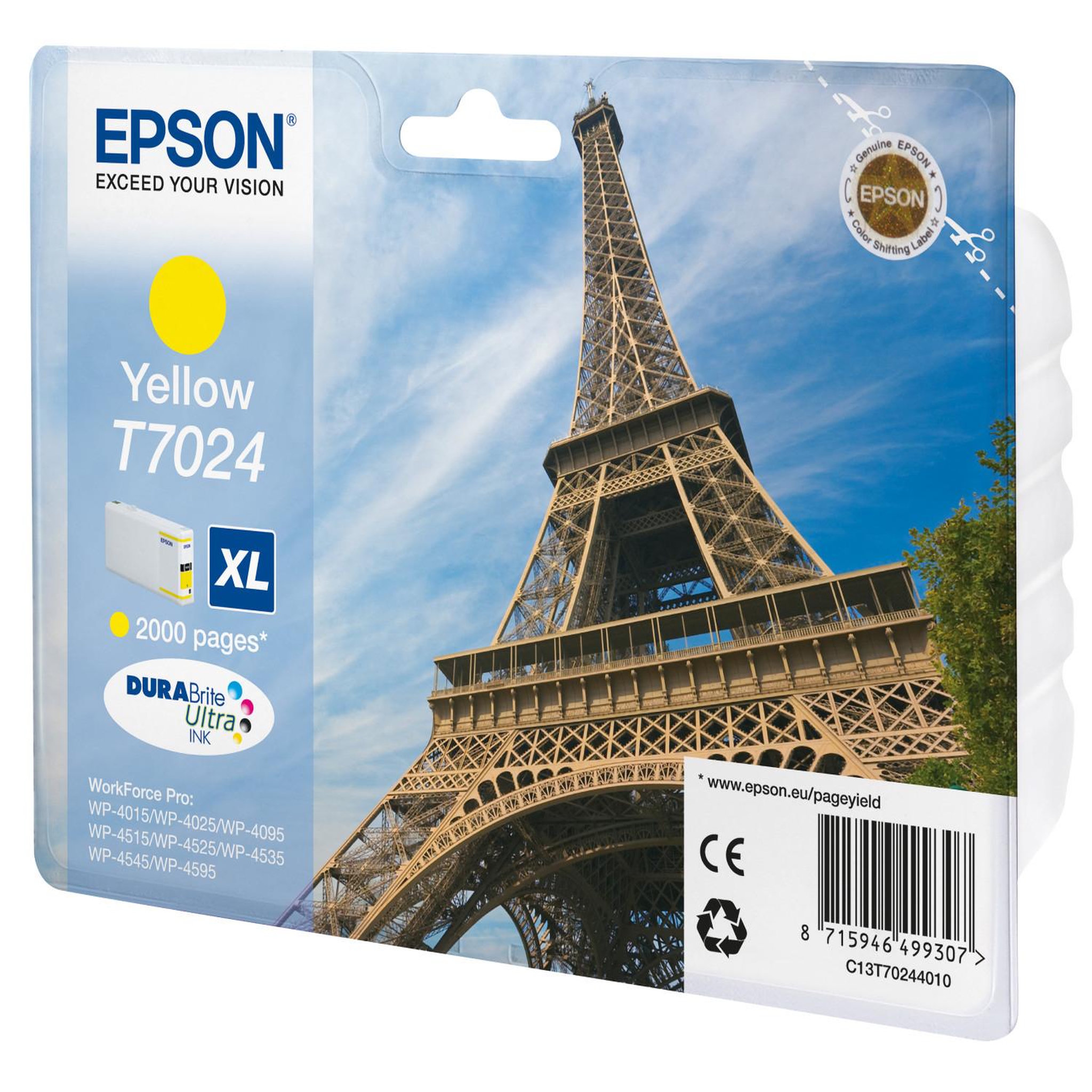 Voir la diapositive 3 : Epson Epson Eiffel Tower Encre Jaune XL  Tour Eiffel  (2 000 p)