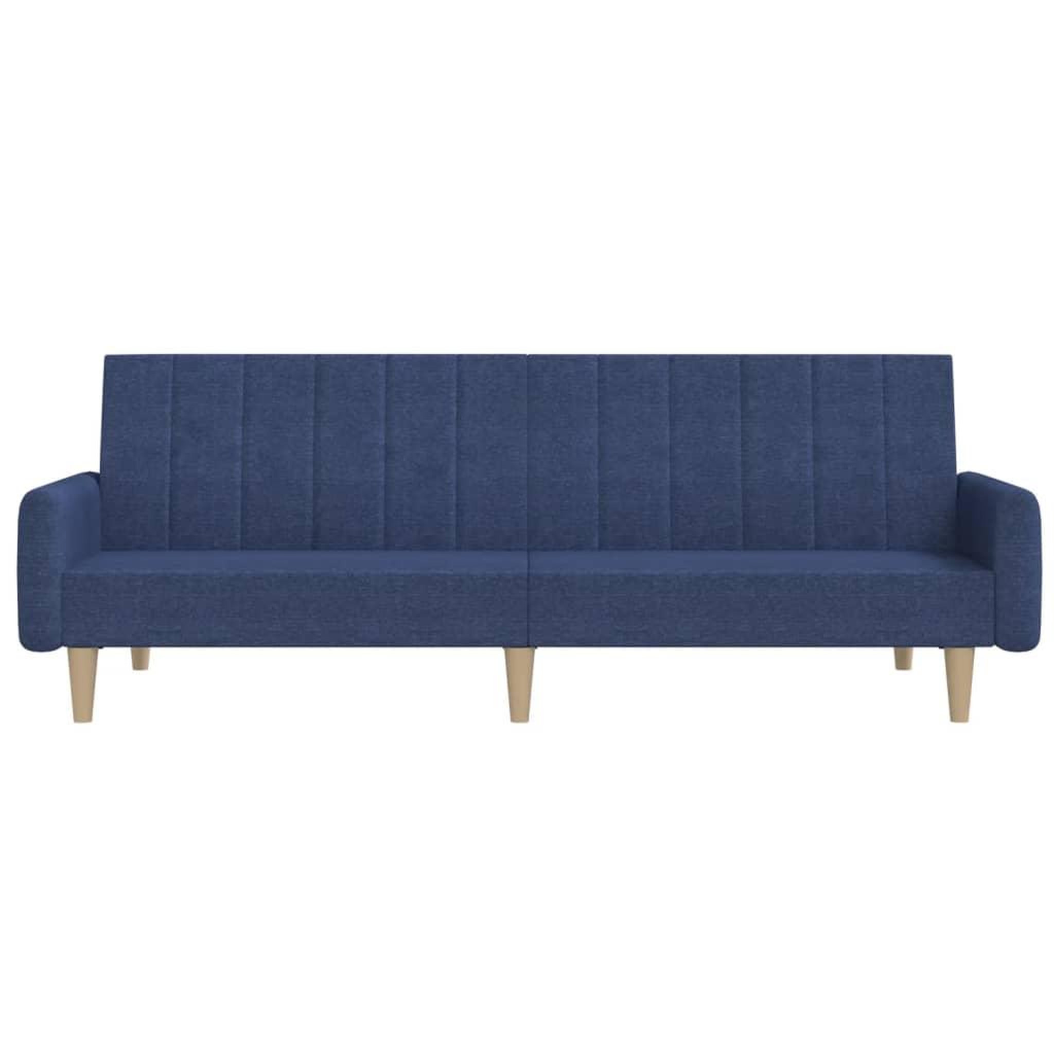 Voir la diapositive 5 : VIDAXL Canape-lit a 2 places bleu tissu