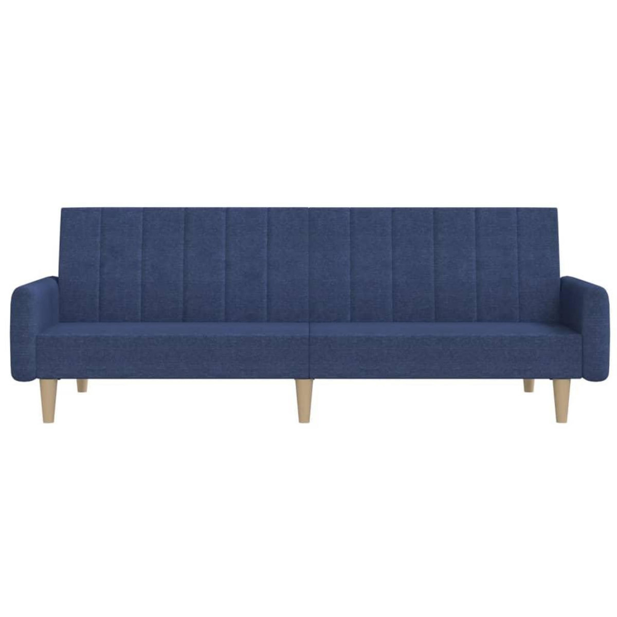 VIDAXL Canape-lit a 2 places bleu tissu