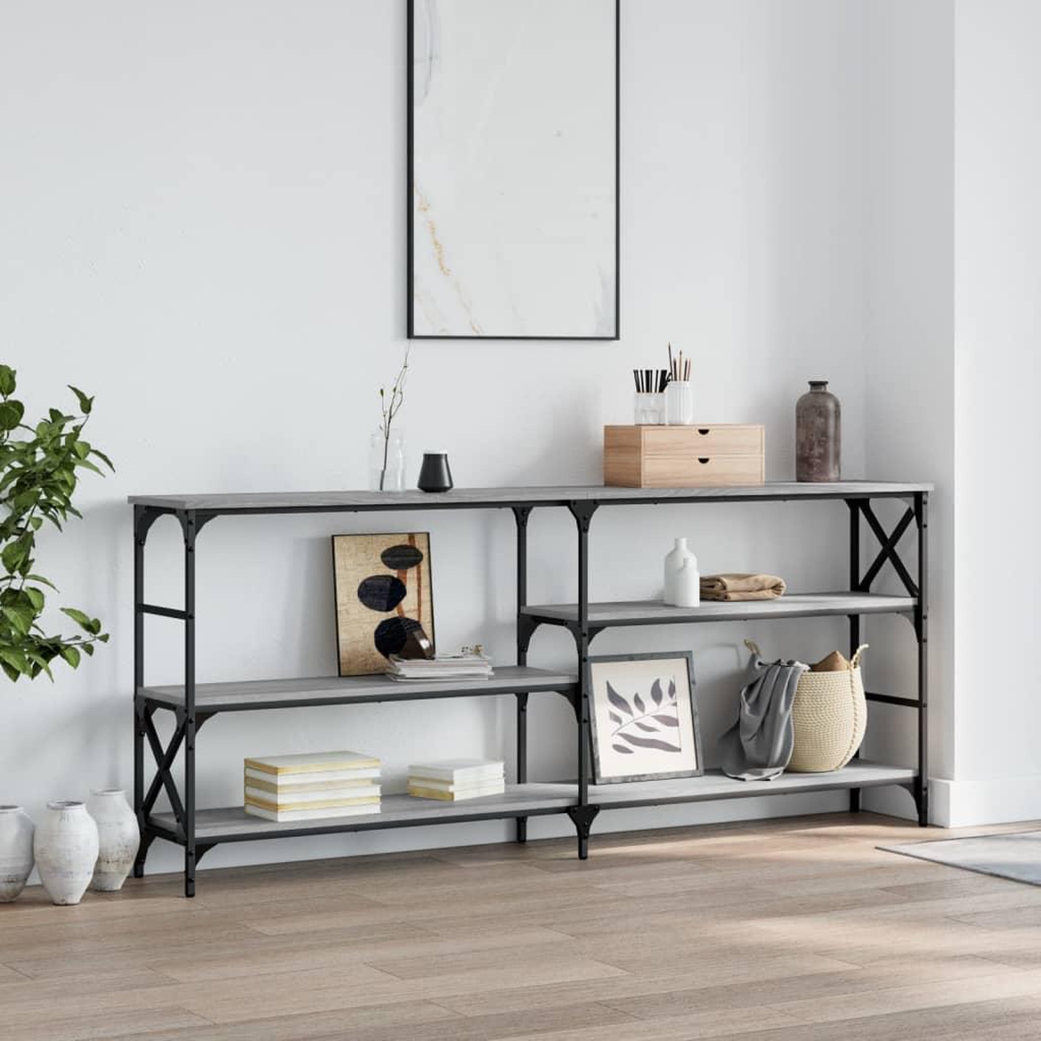 VIDAXL Table console sonoma gris 180x29x76,5 cm bois d'ingenierie