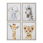 Voir la diapositive 1 : OSTARIA Lot de 4 tableaux toile Mini animals 30x40 cm