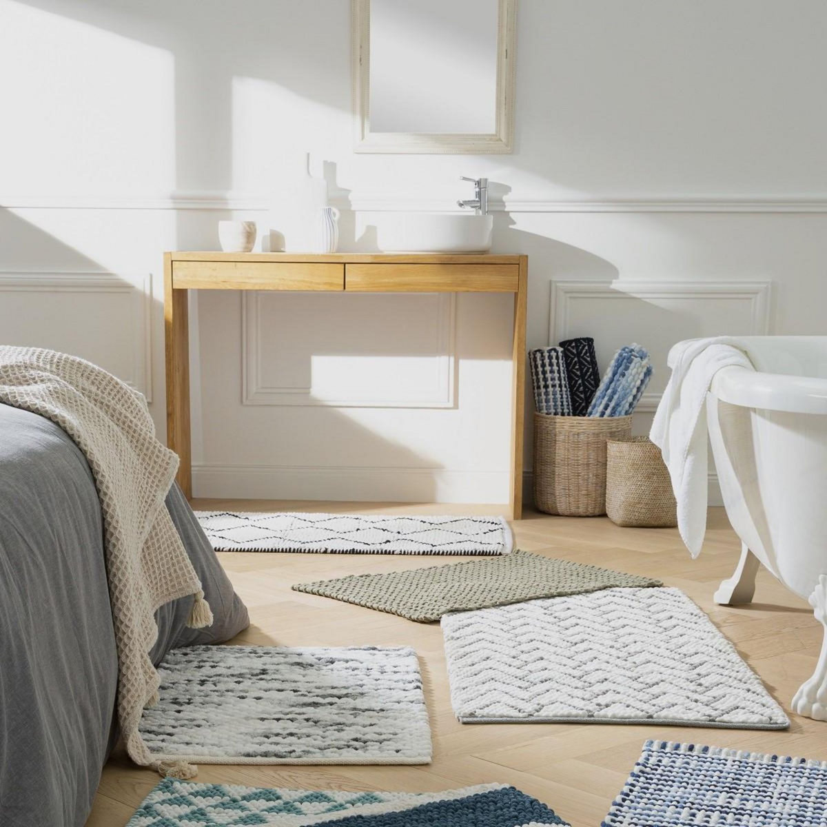 GUY LEVASSEUR Tapis de bain déco en polycoton