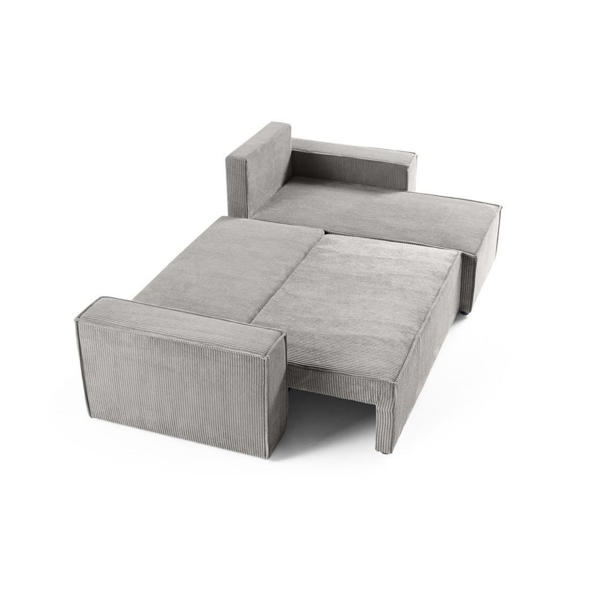 BEST MOBILIER Cezanne - canapé d'angle réversible - 4 places - convertible avec coffre - en velours côtelé