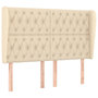 Voir la diapositive 2 : VIDAXL Tete de lit avec oreilles Creme 163x23x118/128 cm Tissu