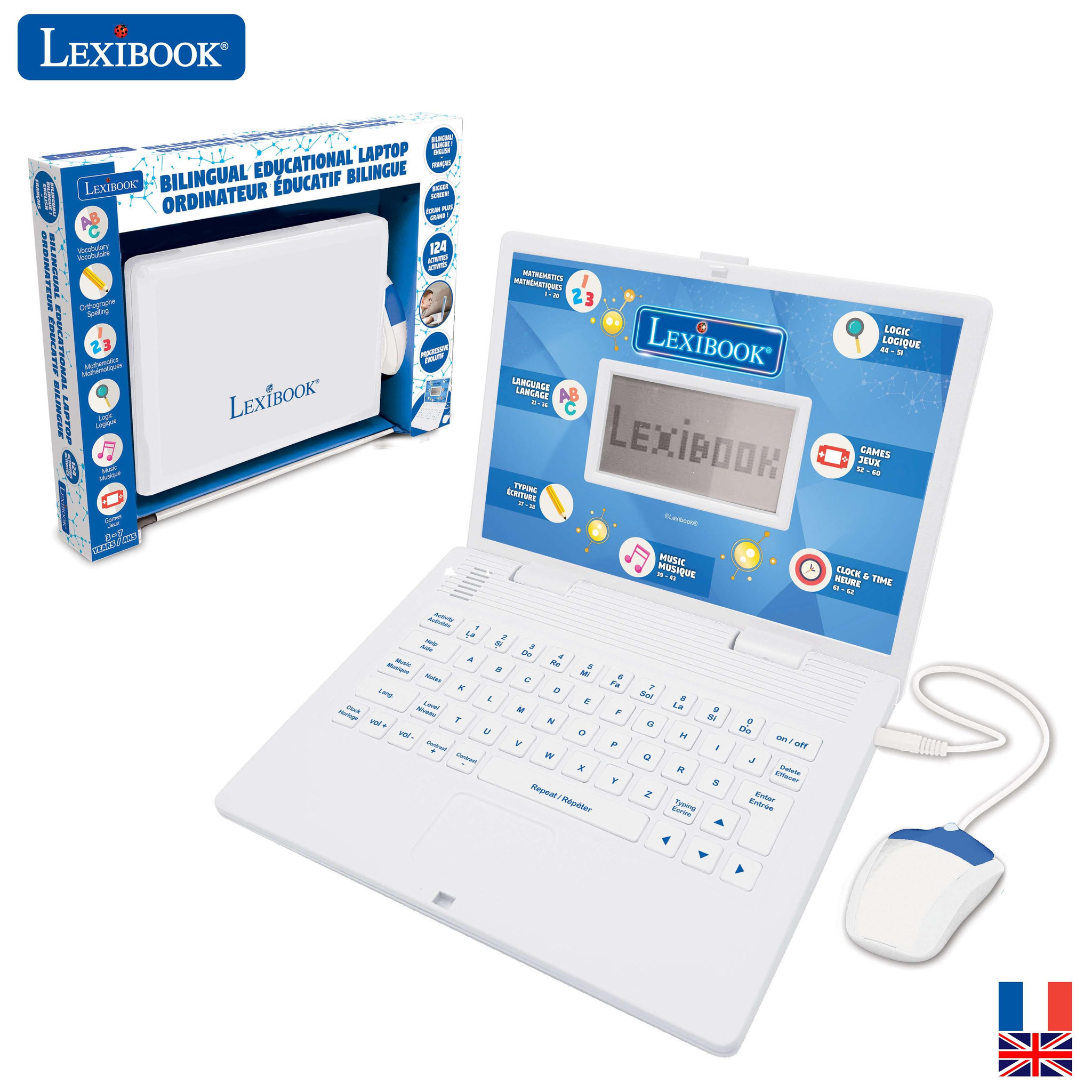 Voir la diapositive 2 : Lexibook ordinateur portable éducatif Power Kid bilingue français et anglais